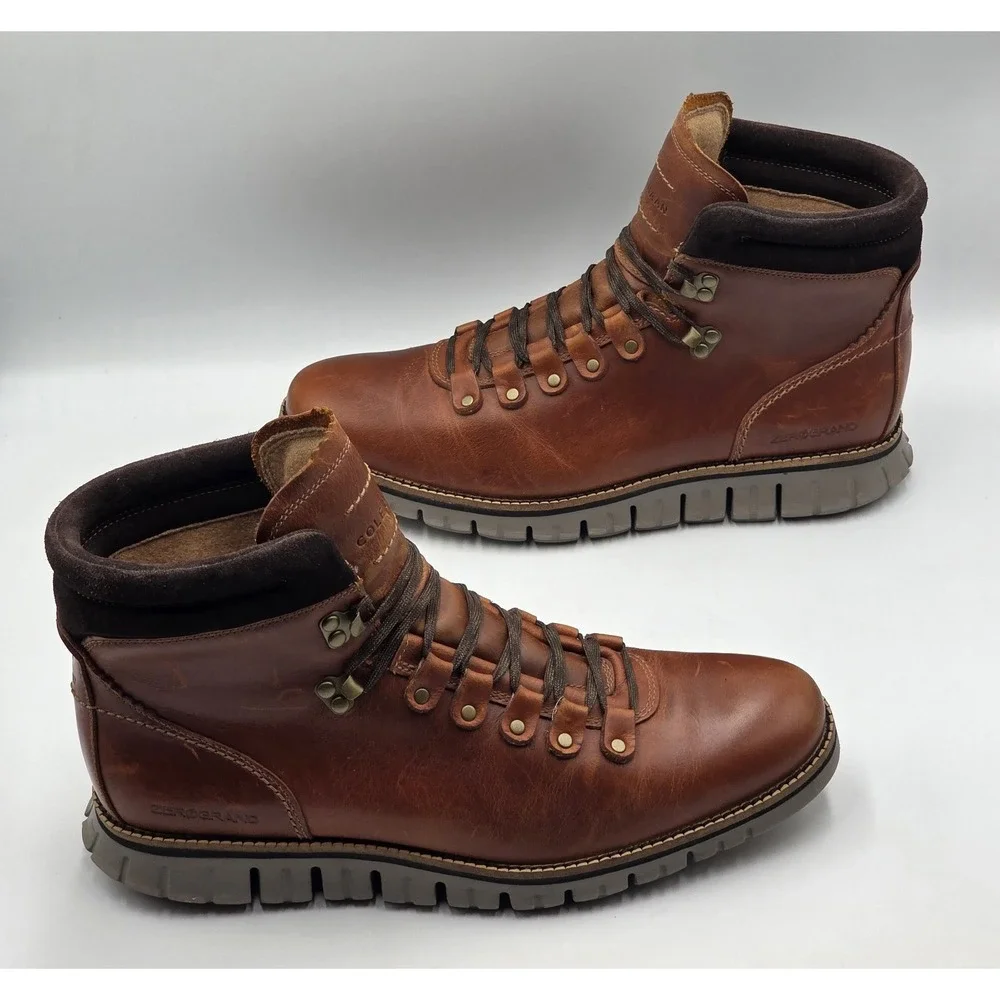 Cole Haan ZeroGrand Waterproof Hiker Boot British Tan Leather Mens 9M C30405